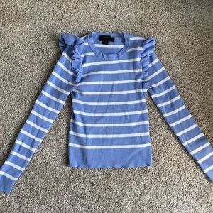 Forever 21 Ruffle Striped Crop Top